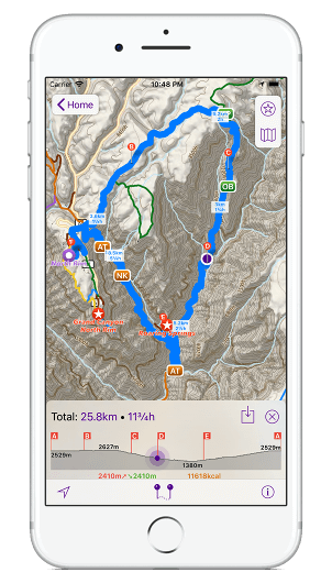Hikepack screenshot Route Planning, Even Offline