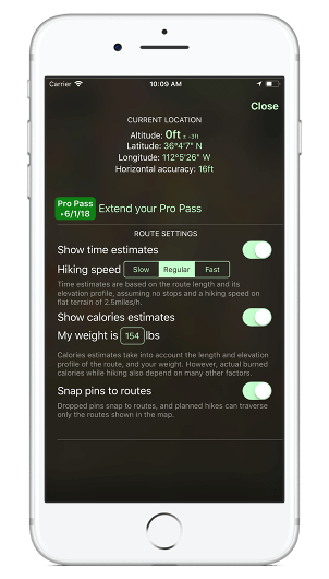 Hikepack screenshot Pro Pass